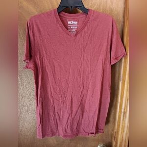 urban pipeline Men's Heathered Brick Red V-Neck Short Sleeve Tee